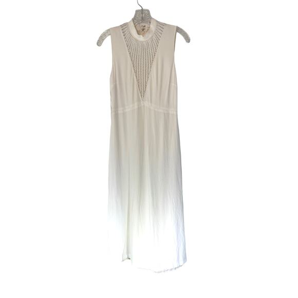A.L.C. White Knit Crotchet Relaxed Night Out Front Sleeveless Maxi Dress Size 2 - Picture 1 of 11